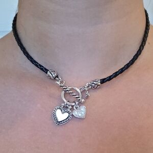 Lia Sophia Heart Choker Charm Necklace